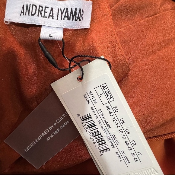 NWT Andrea Iyamah Orange Dress | Luxury Resortwear | Coastal Vacay | Cut Out - Picture 6 of 17